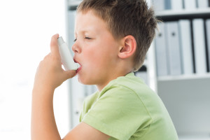 boy asthma inhaler